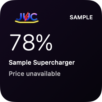 Small JUC widget: sample battery level, vehicle and nearby station